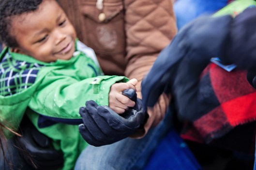 Little T, giving out high fives to total strangers. 